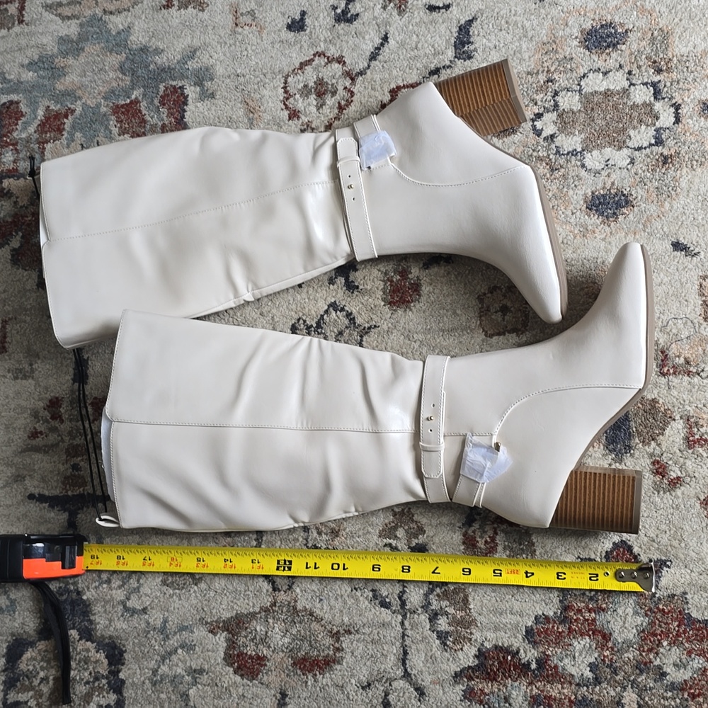 LIZ CLAIBORNE WOMEN'S CREAM HIGH ZIP WIDE WIDTH & WIDE CALF BOOTS SIZE 6 WIDE - Picture 7 of 14